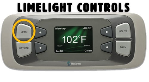 Limelight Controls with Jet Menu circled