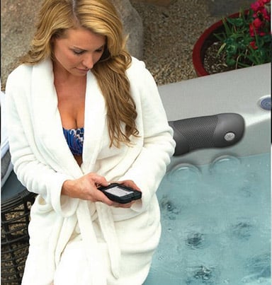 Person using the American Whirlpool Bluetooth Stereo